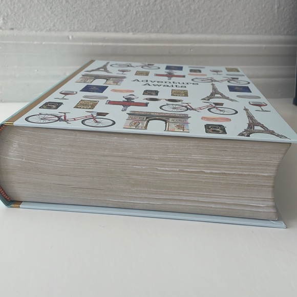 “Adventure Awaits” Paris Parisian French France decorative bookshelf storage box - Picture 8 of 9